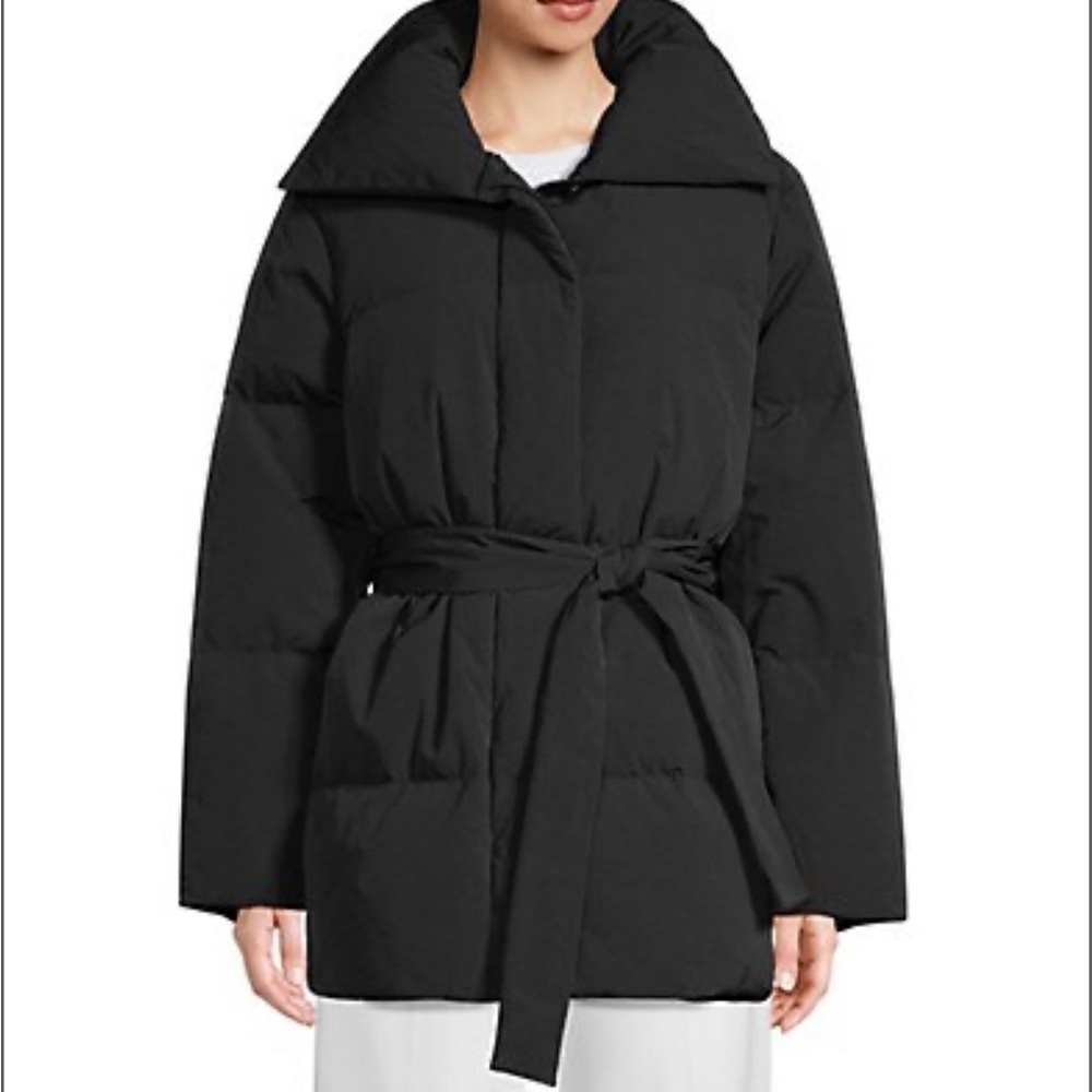 Hudson Bay Black Belted Puffer Jacket